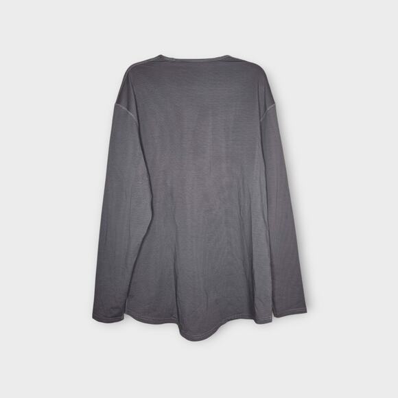 BYLT Mens Drop Cut Lux Stripe Long Sleeve Shirt Gray Green XL Casual - Picture 6 of 6